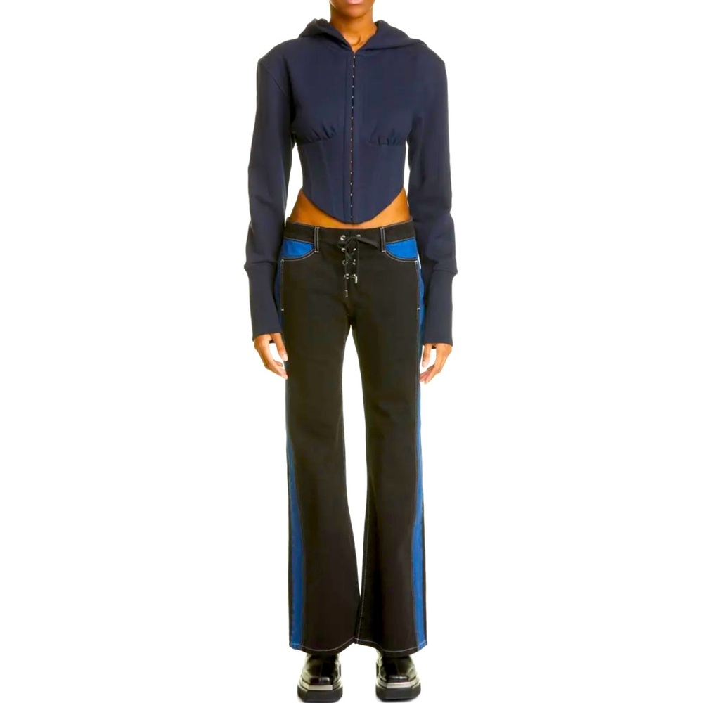 DION LEE Undercorset Cotton French Terry Hoodie Medium Designer Sweater